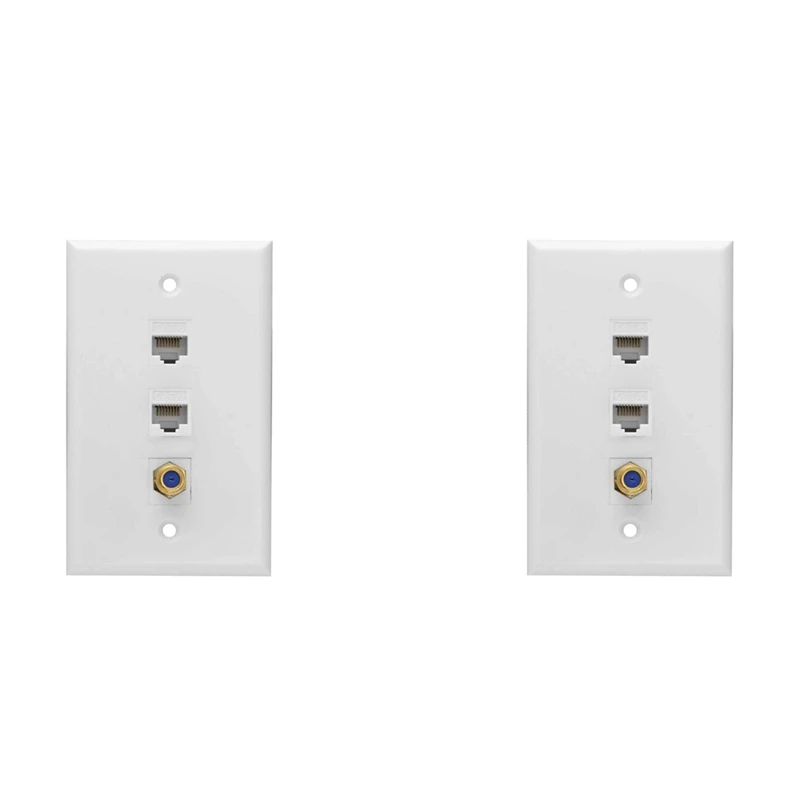 Настенная плата Ethernet Coax, 2 порта Cat6 RJ45 Keystone и 1 порт F-типа
Настенная плата Ethernet Coax, 2 порта Cat6 RJ45 Keystone и 1 порт F-типа