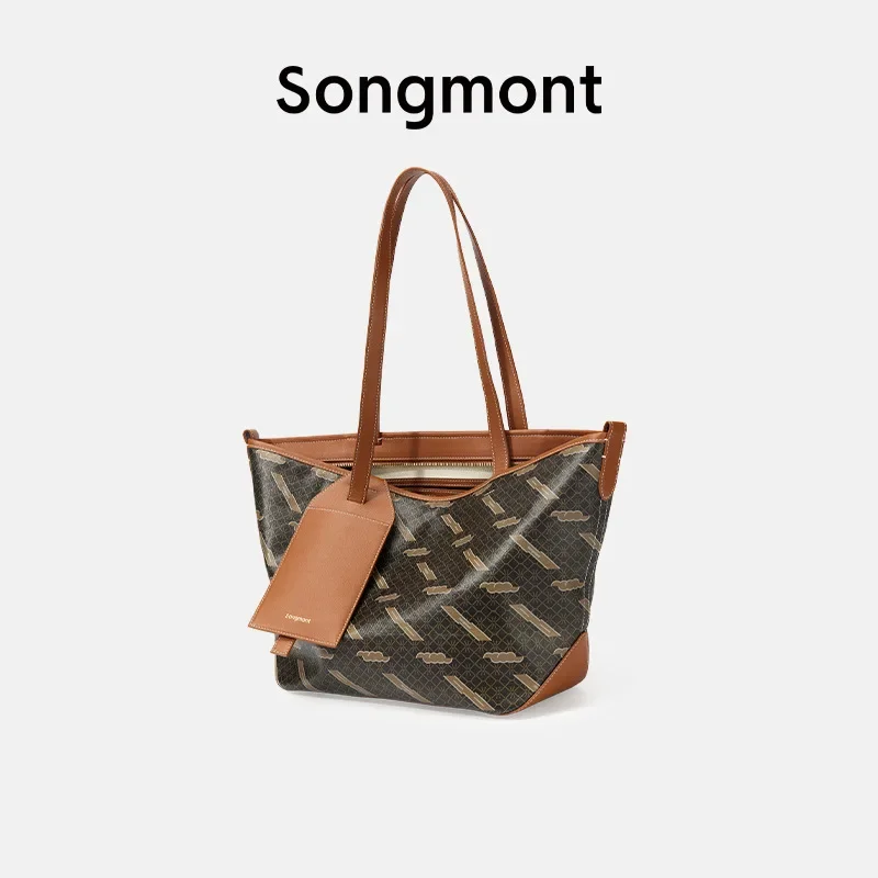 

New Songmont High Capacity Casual Tote Bag Commuter Casual Shoulder Bag Mommy Bag Vintage Mountain Tree Pattern Handheld handbag