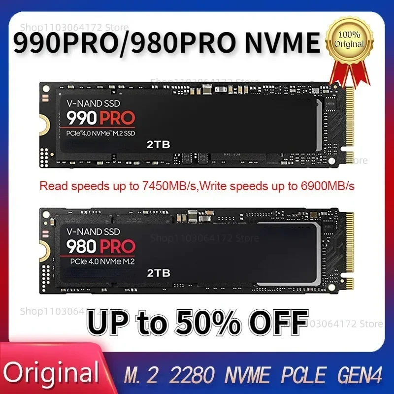 2023 Original Brand 990PRO/980PRO SSD 4TB/2TB/1TB NVMe PCIe 4.0 x 4 M.2 2280 Internal Solid State Drive for PS5/Desktops/Laptops
2023 Original Brand 990PRO/980PRO SSD 4TB/2TB/1TB NVMe PCIe 4.0 x 4 M.2 2280 Internal Solid State Drive for PS5/Desktops/Laptops