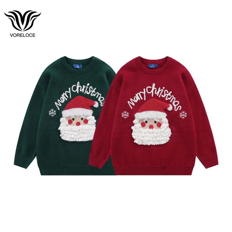 spring Vintage Knitted Sweater Stereoscopic Santa Claus Loose Round Neck Pullover Coat Classic Unisex Couple High Quality top
spring Vintage Knitted Sweater Stereoscopic Santa Claus Loose Round Neck Pullover Coat Classic Unisex Couple High Quality top