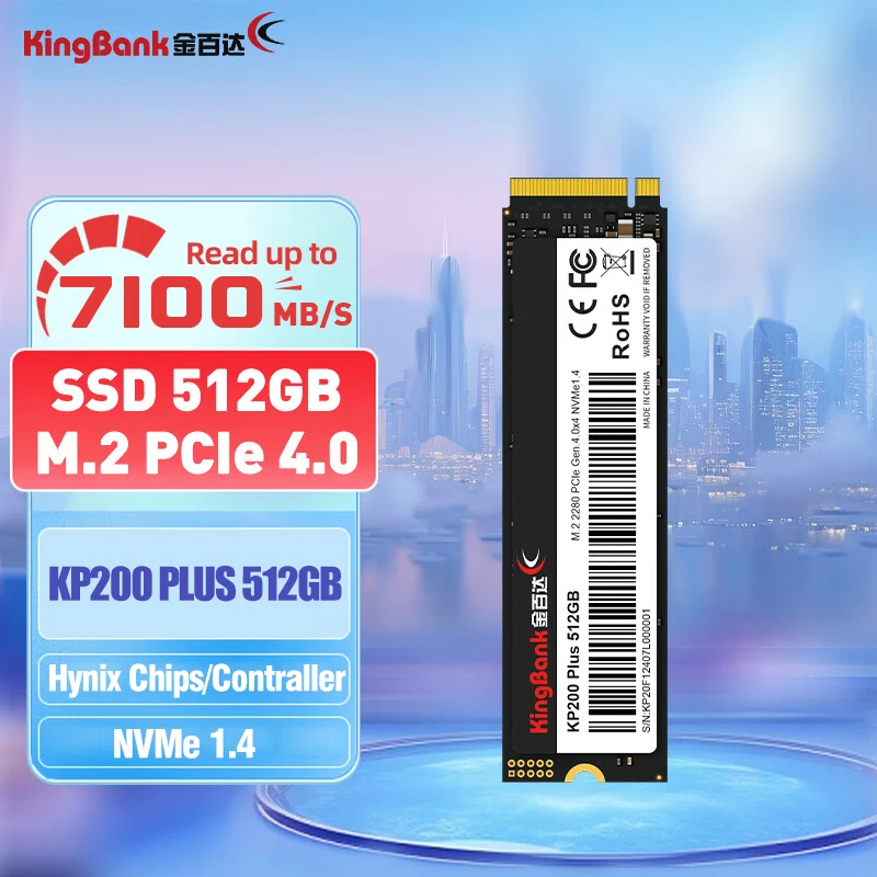 Kingbank KP200 Plus SSD Gen4x4 высокоскоростной 7000MBs 512 ГБ M.2 2280 SSD NVMe1.4 M2 Внутренний твердотельный накопитель для ноутбука
Kingbank KP200 Plus SSD Gen4x4 высокоскоростной 7000MBs 512 ГБ M.2 2280 SSD NVMe1.4 M2 Внутренний твердотельный накопитель для ноутбука