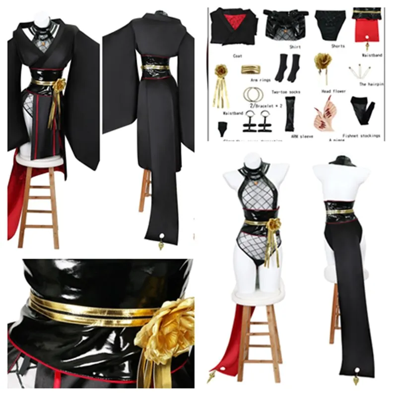 

Yor Forger Cosplay Costume Anime SPY Cos FAMILY Fantasy Adult Women Kimono Dress Belt Outfits Halloween Carnival Party Suit