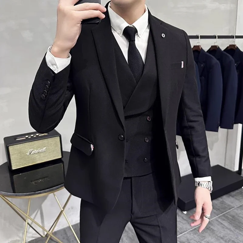 2023 Fashion New Men Leisure Boutique Solid Color Slim Fit Business Suit Trousers Coat 3 Pcs Set Dress Blazers Jacket Vest Pants
2023 Fashion New Men Leisure Boutique Solid Color Slim Fit Business Suit Trousers Coat 3 Pcs Set Dress Blazers Jacket Vest Pants