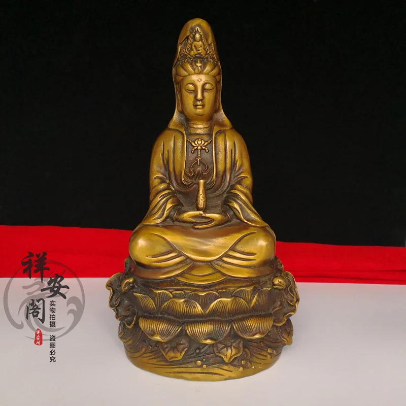 Китайские латунные буддистские храмы lotus Kwan-Yin Guanyin статуя Будды Бодхисаттва Decoration
Китайские латунные буддистские храмы lotus Kwan-Yin Guanyin статуя Будды Бодхисаттва Decoration