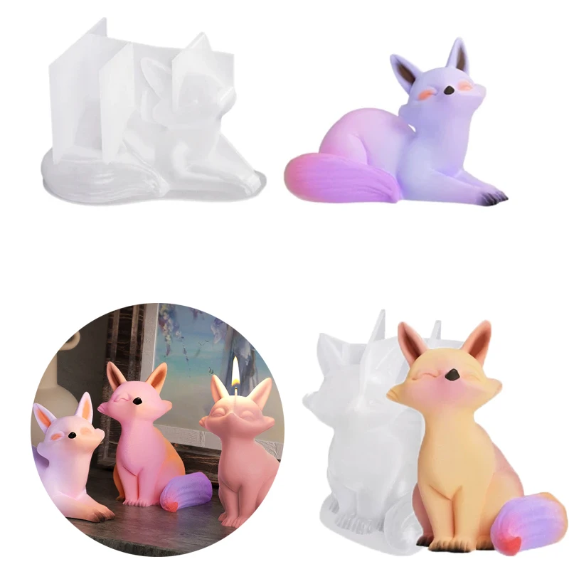 

Силиконовая 3D форма в виде лисы в виде свечи, милые животные, сделай сам, форма для изготовления свечей ручной работы, искусственный пластырь, форма для воска и мыла, домашний декор