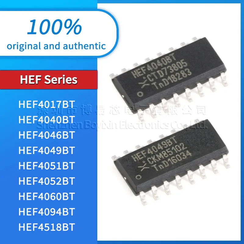 Оригинальный HEF4017BT HEF4040BT HEF4046BT HEF4049BT HEF4051BT HEF4052BT HEF4060BT HEF4094BT HEF4518BT HEF4538BT новый счетчик чип
Оригинальный HEF4017BT HEF4040BT HEF4046BT HEF4049BT HEF4051BT HEF4052BT HEF4060BT HEF4094BT HEF4518BT HEF4538BT новый счетчик чип