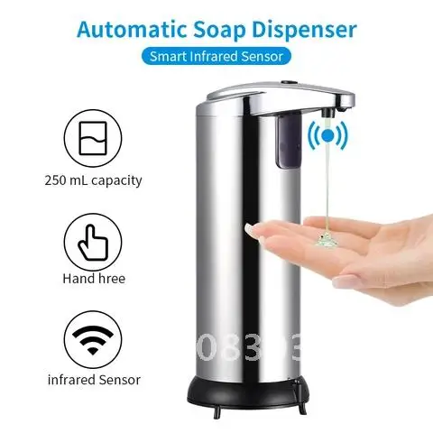 250ML Stainless Steel Container Automatic Gel Dispenser Hand Induction Touchless Gel Dispenser With IR Sensor
250ML Stainless Steel Container Automatic Gel Dispenser Hand Induction Touchless Gel Dispenser With IR Sensor