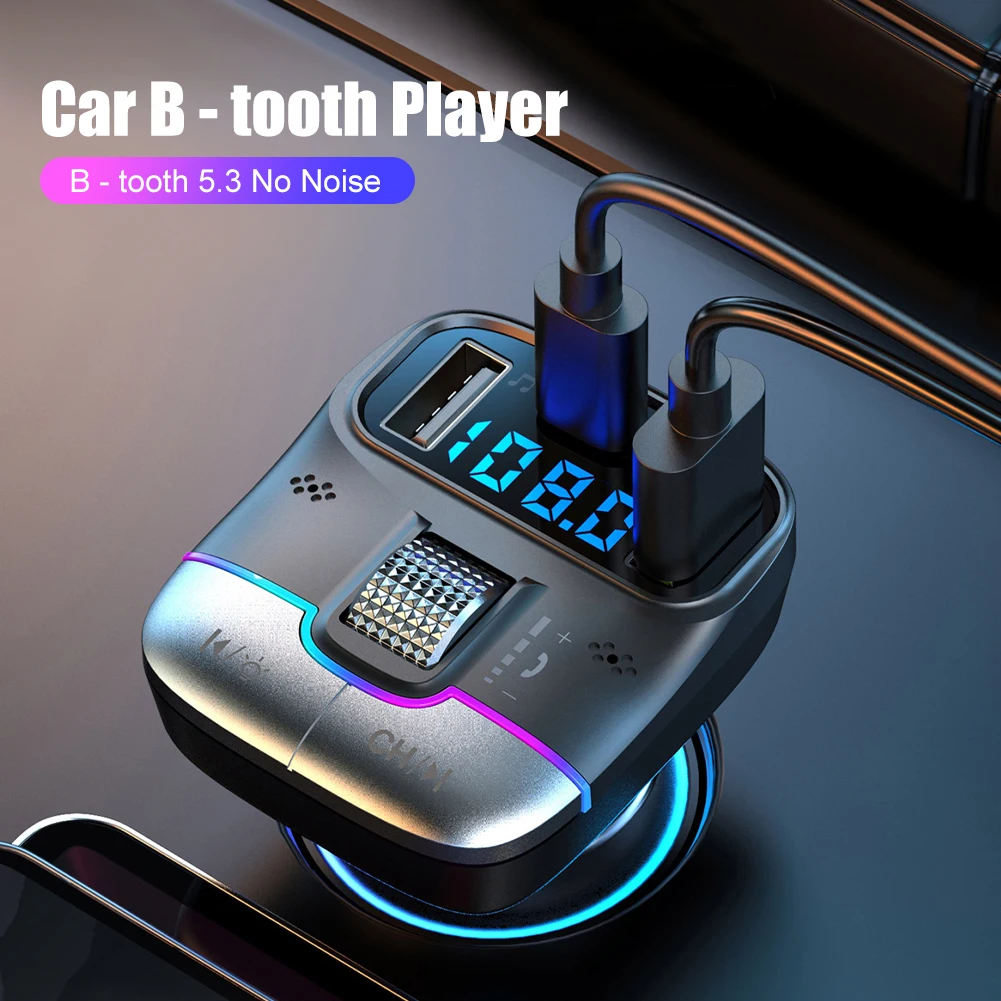 Bluetooth 5.3 Car FM Transmitter Wireless Bluetooth Car Adapter MP3 Player Handsfree Call Dual USB PD Fast Charger Roller Wheel
Bluetooth 5.3 Car FM Transmitter Wireless Bluetooth Car Adapter MP3 Player Handsfree Call Dual USB PD Fast Charger Roller Wheel