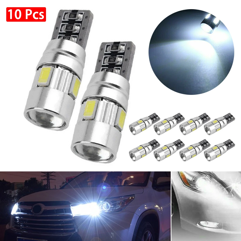 10PCS T10 Led Bulbs Canbus Error Free 5630 6SMD Car Interior Dome Reading License Plate Light Signal Lamp Auto Accessories
10PCS T10 Led Bulbs Canbus Error Free 5630 6SMD Car Interior Dome Reading License Plate Light Signal Lamp Auto Accessories