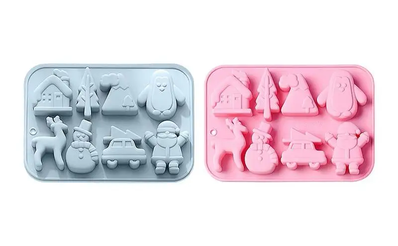 Christmas Chocolate Molds 8 Cavity Silicone Fondant Molds Handmade Candies Baking Christmas Theme Elk Cars Snowman Santa mold
Christmas Chocolate Molds 8 Cavity Silicone Fondant Molds Handmade Candies Baking Christmas Theme Elk Cars Snowman Santa mold