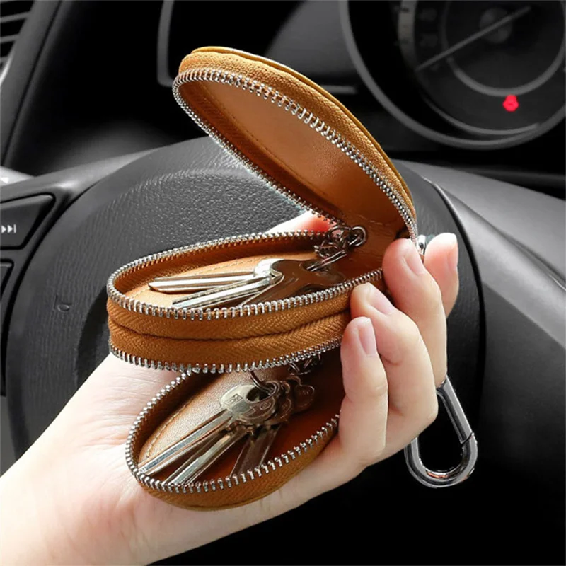 Oil Wax Leather Key Bag Vintage Unisex Bags Case Cover Car Key Protector Double Zipper Simple Solid Mini Wallet Organizer
Oil Wax Leather Key Bag Vintage Unisex Bags Case Cover Car Key Protector Double Zipper Simple Solid Mini Wallet Organizer