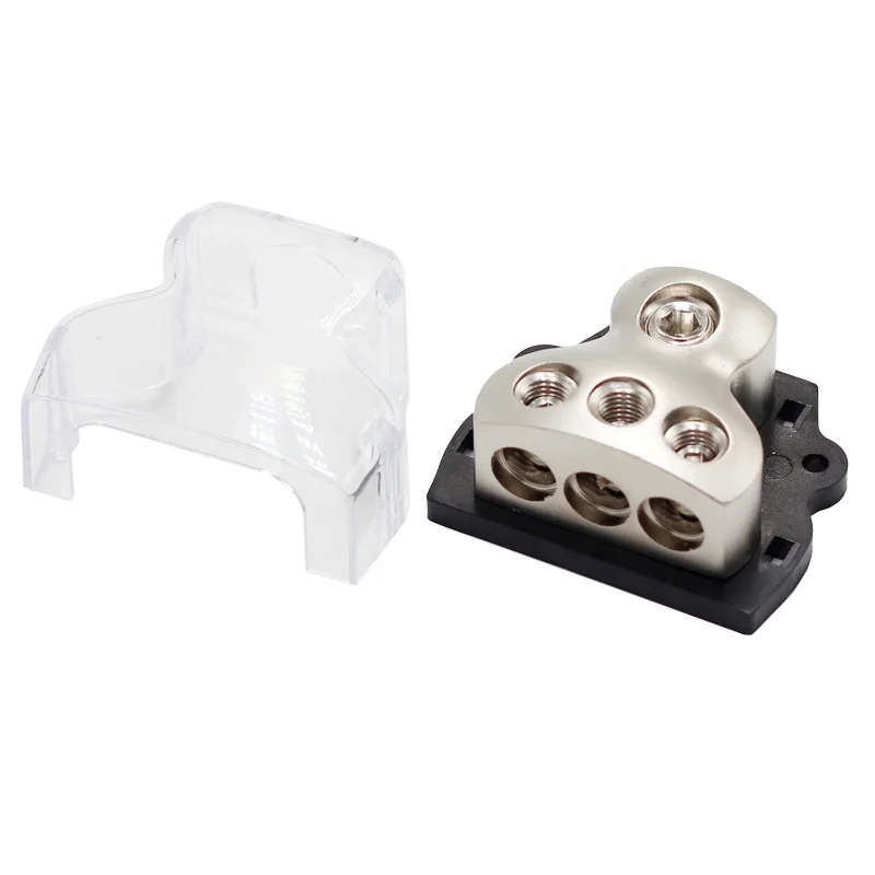 3 Way Power Distribution Block Bus Bar Distribution Terminal Block with 1x 0 Gauge in / 3X 4 Gauge Out
3 Way Power Distribution Block Bus Bar Distribution Terminal Block with 1x 0 Gauge in / 3X 4 Gauge Out