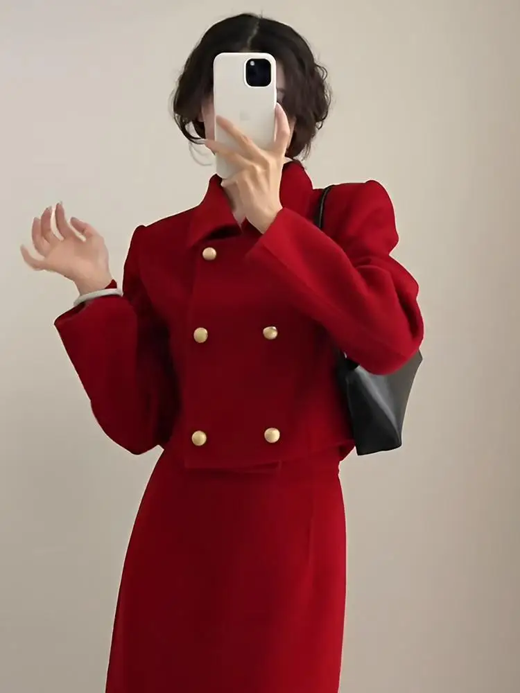 UNXX Red Christmas Suit Dress for Women, Rich Girl Elegant Lady Small Suit Jacket, High-End Feeling Winter Outfit Two Piece Set
UNXX Red Christmas Suit Dress for Women, Rich Girl Elegant Lady Small Suit Jacket, High-End Feeling Winter Outfit Two Piece Set
