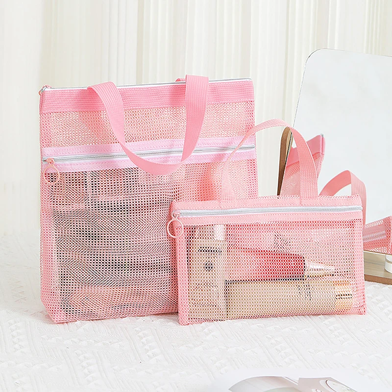 Women Mesh Double-deck Cosmetic Bag Travel Storage Makeup Bag Organizer Female Make Up Pouch Portable Portable Toiletries Case
Women Mesh Double-deck Cosmetic Bag Travel Storage Makeup Bag Organizer Female Make Up Pouch Portable Portable Toiletries Case