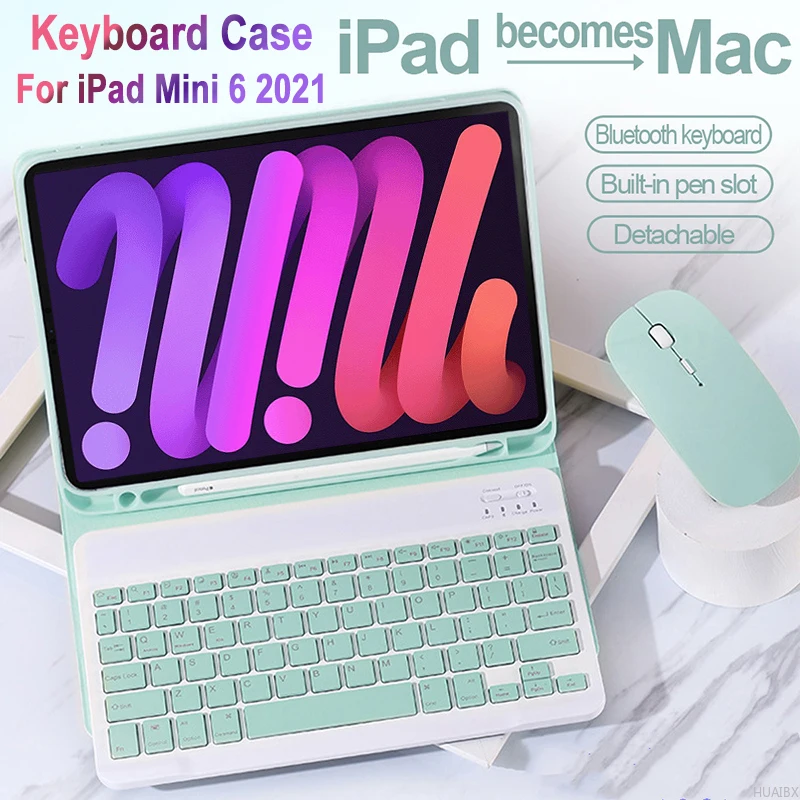 

Keyboard Case for IPad Mini 6th Generation 2021 8.3 Inch, Detachable Keyboard Cover for IPad Mini 6