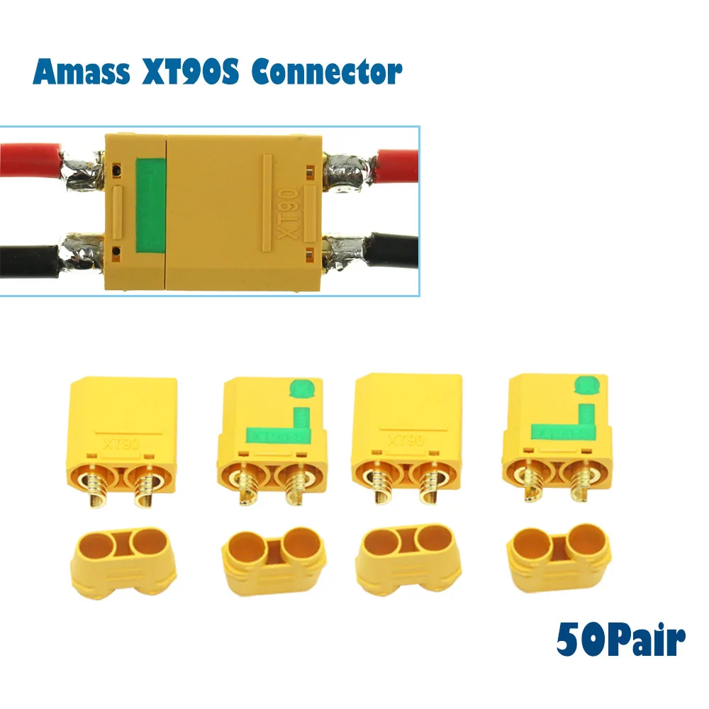 50 pair High quality Amass XT90S XT90-S Male Female Connector for RC DIY FPV Quadcopter brushless motor Drone ESC
50 pair High quality Amass XT90S XT90-S Male Female Connector for RC DIY FPV Quadcopter brushless motor Drone ESC