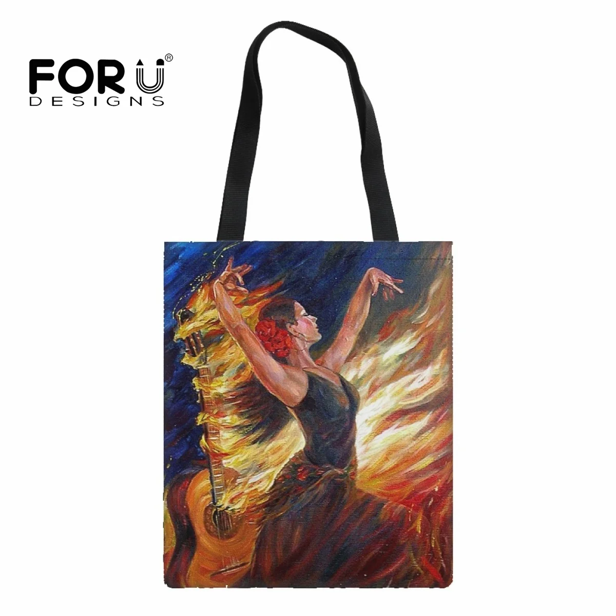 

FORUDESIGNS Lady Totes Shoulder Bag Mexican Dance Art Bag Large Capacity Shopping Canvas Bag Girl Handbag Women Shopper Bag Tote