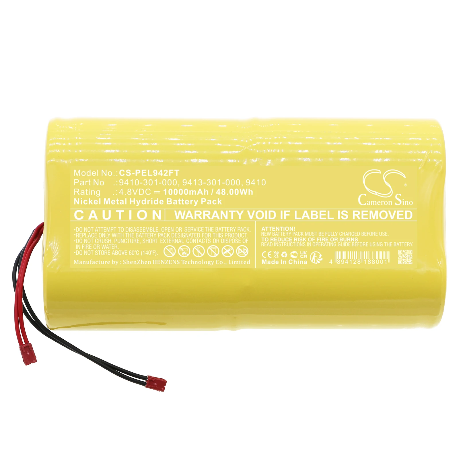 

10000mAh Ni-MH 4.8V 48.00Wh Battery For Pelican 9410 9419 9410-301-000 9413-301-000 9410 Flashlight