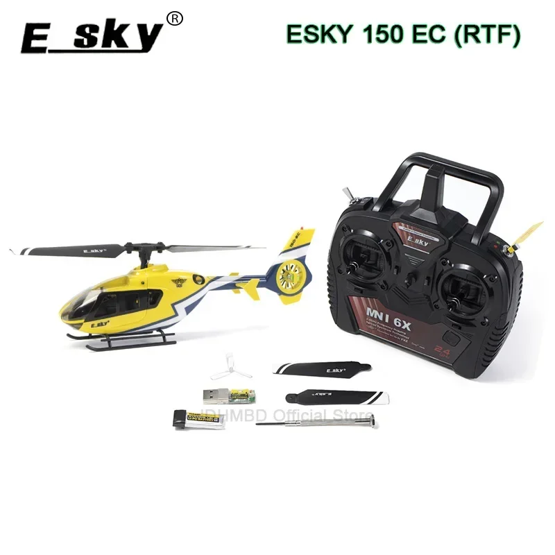 

NEW ESKY 150EC MINI Scale 6 DOF FXZ Flight Controller Altitude Hold Flybarless RC Helicopter RTF EC135 For Children C187 Toy