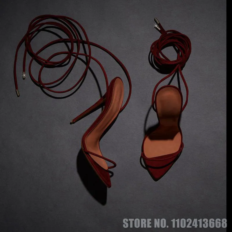 Claret Narrow Band Wrapping Straps Pumps Roman Style Pointed Toe Cross Strap Thin Heel Sandals Minimalist Fahion Laday Shoes
Claret Narrow Band Wrapping Straps Pumps Roman Style Pointed Toe Cross Strap Thin Heel Sandals Minimalist Fahion Laday Shoes