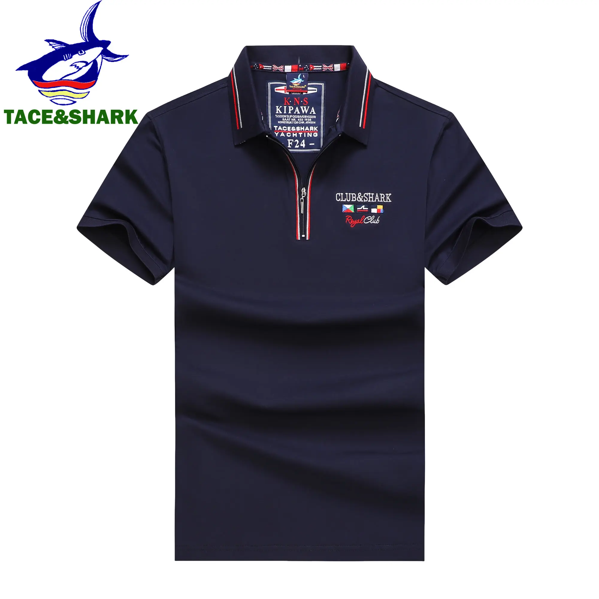 

TACE&SHARK 2023 New Arrival Brand Clothing Shark Embroidery Polo Shirt Men Solid Color Short Sleeve Fashion Business Polos