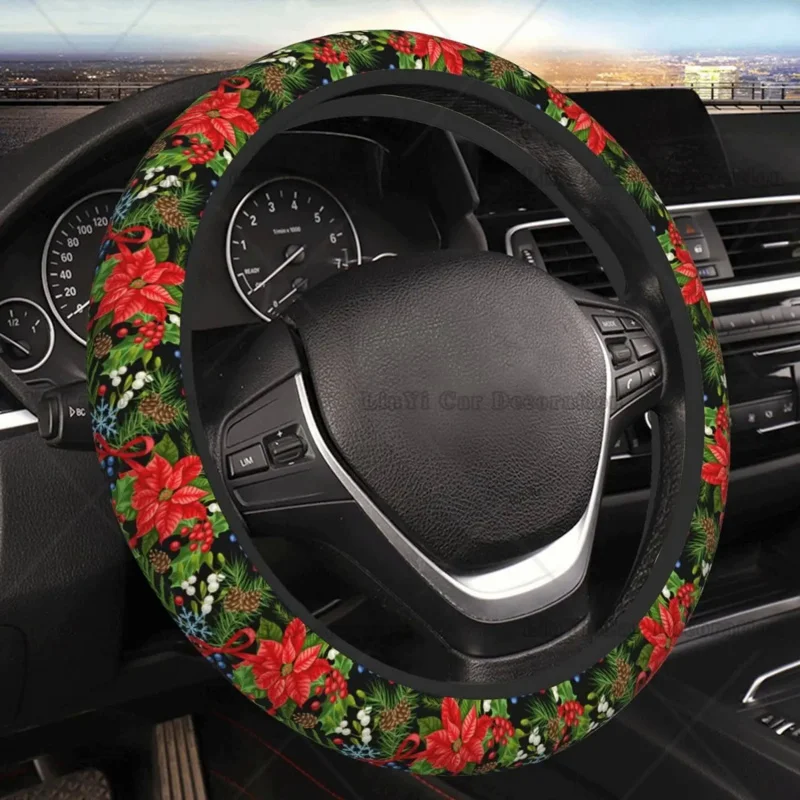 Christmas Flowers Car Steering Wheel Cover for Women Men Universal 15 Inch Neoprene Auto Interior Accessories Fit Most Vehicles
Christmas Flowers Car Steering Wheel Cover for Women Men Universal 15 Inch Neoprene Auto Interior Accessories Fit Most Vehicles