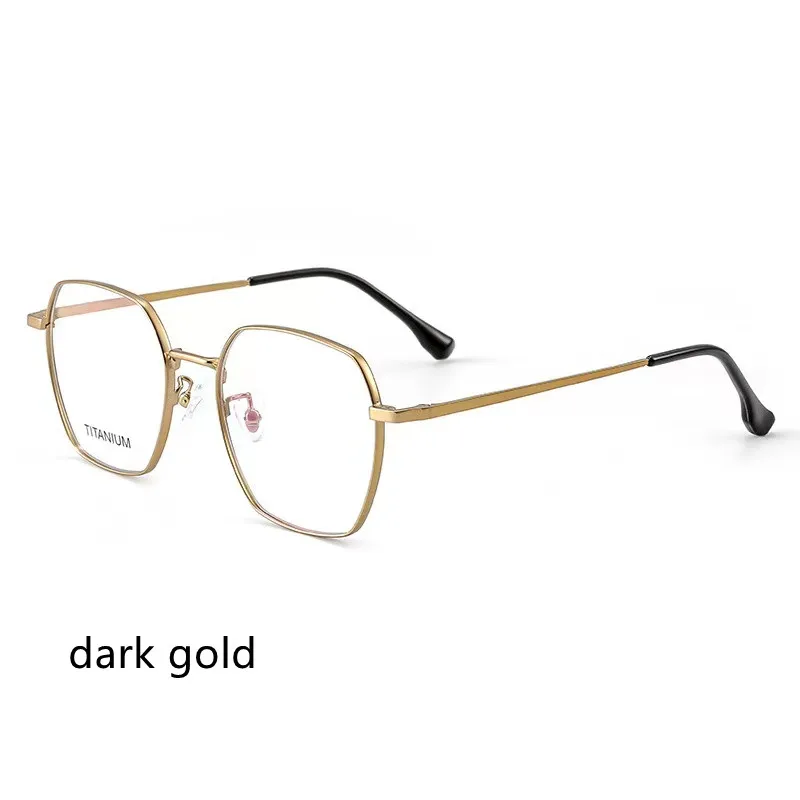 

52 мм Ретро оправа из чистого титана 2023 новые полигональные очки для близорукости женские мужские очки для близорукости оптические оправы очки 6603