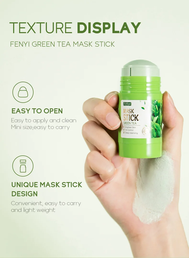 LAIKOU Cleansing Green Stick Green Tea Mask Stick Mask Purifying Clay Stick Mask Solid Mask Oil Control Anti-acne Whitening 40g 6 S337aa2335df44a8e8b7a52773eb36602L