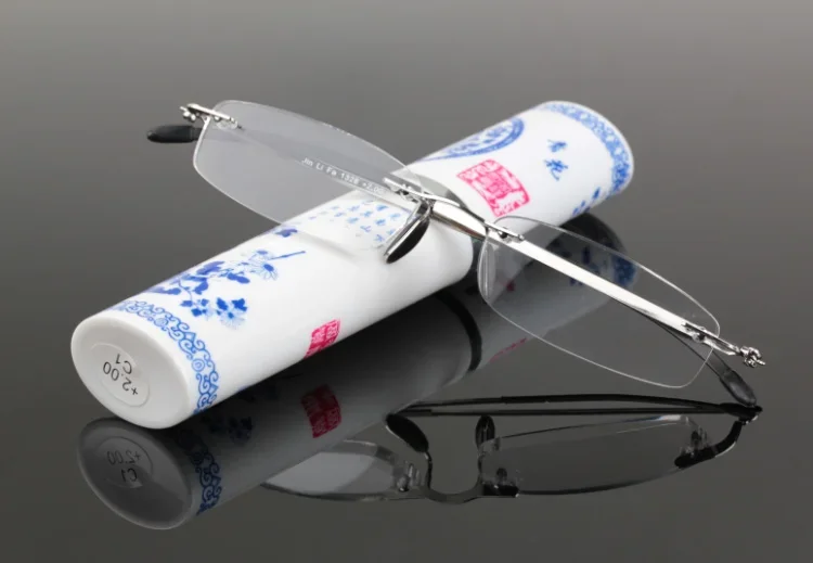 rimless chinese Blue and white porcelain box Style men women reading glasses +1.00+1.50+2.00 +2.50+3.00+3.50+4.00 
rimless chinese Blue and white porcelain box Style men women reading glasses +1.00+1.50+2.00 +2.50+3.00+3.50+4.00