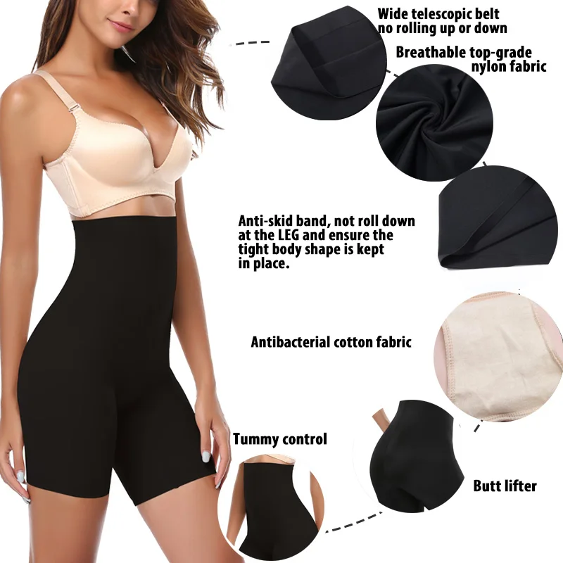 Short de puissance taille haute pour femme, culotte de contrôle, spoant le corps, léger, mélange de coton, vêtements en saillie phénoménaux et ultra respirants 5