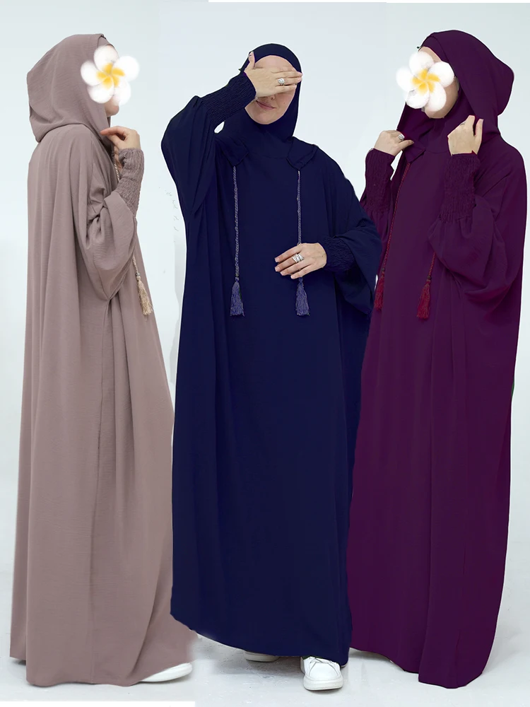 

Eid Dubai Linen Khimar Batwing Abaya Damen 2024 Muslim Modest Kaftan Hijab Dress Abayas For Women Kebaya Robe Musulmane Femme