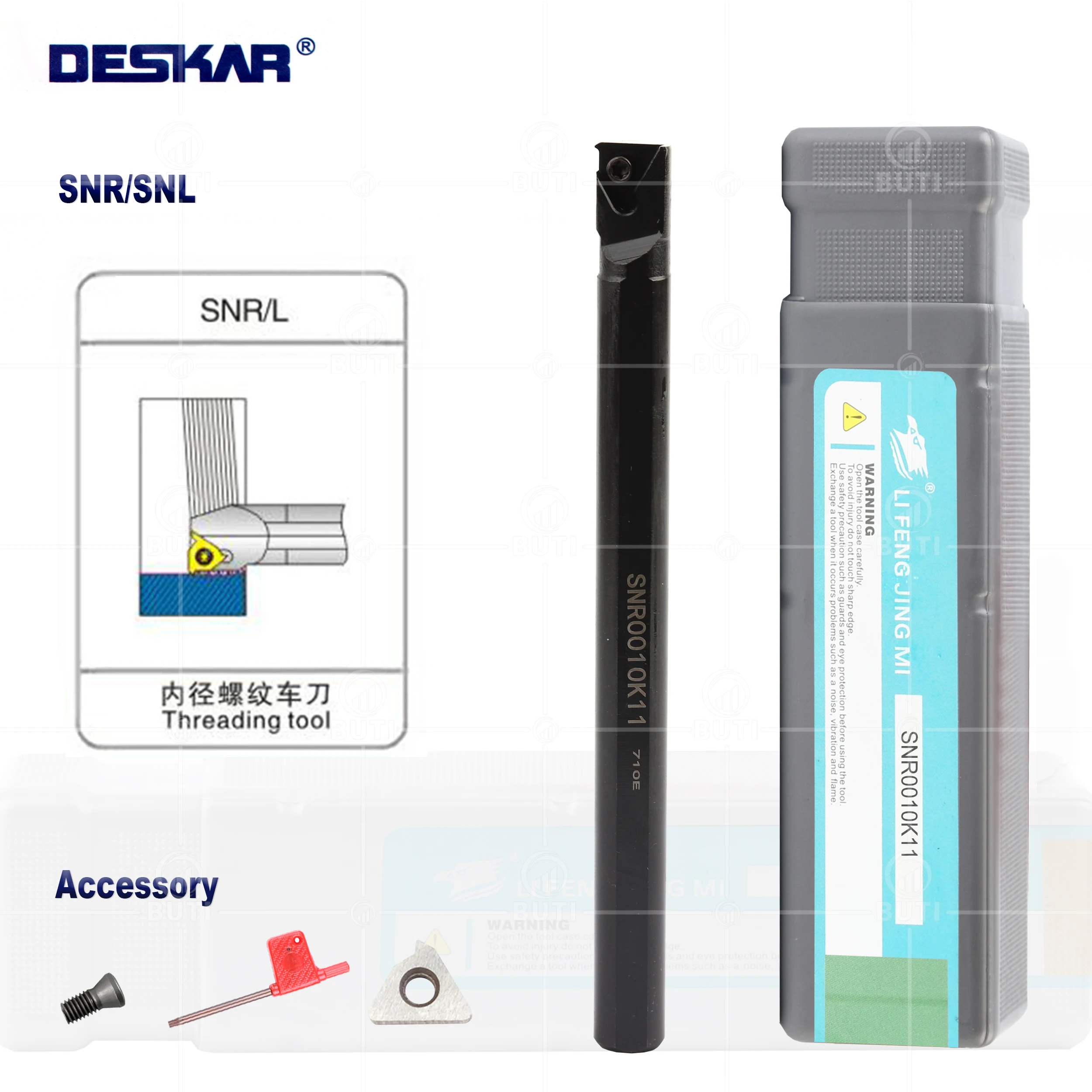 DESKAR 100% Original SNR0008K11 SNR/L0010K11 SNR/L0016Q16 SNR0020R16 SNR0025S16Internal Thread Turning Tool SER SEL Lathe Holder
DESKAR 100% Original SNR0008K11 SNR/L0010K11 SNR/L0016Q16 SNR0020R16 SNR0025S16Internal Thread Turning Tool SER SEL Lathe Holder