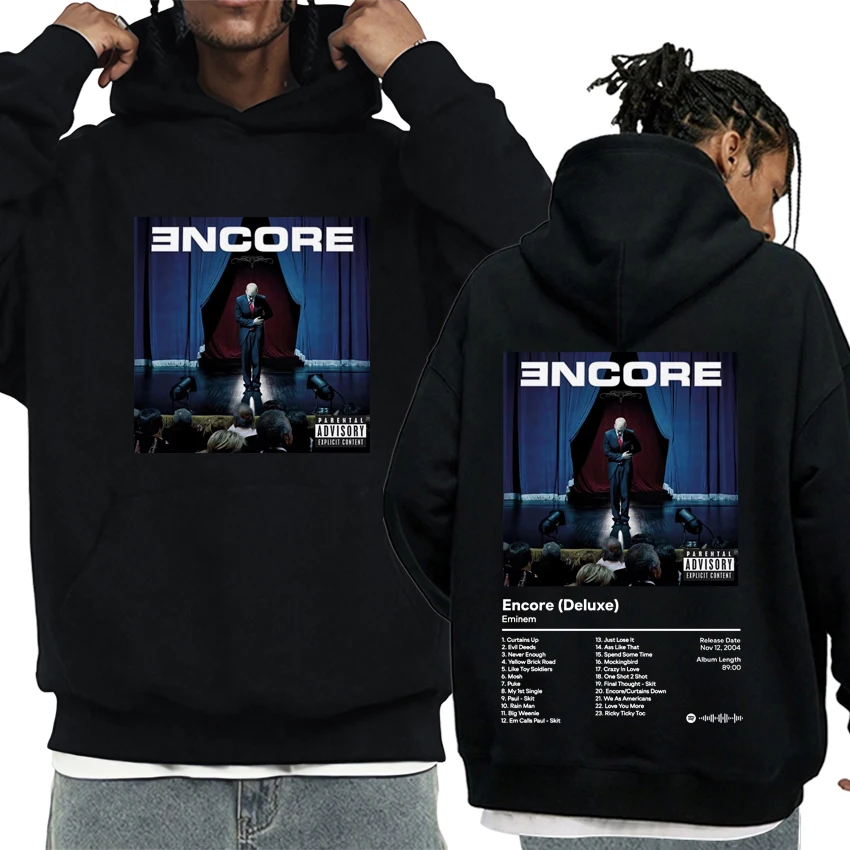 

Hot sale Eminem Encore Album print Hoodies Men Women New rap Hip Hop Oversized streetwears Unisex Fleece Long sleeve Sweatshirts