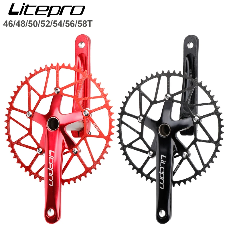 

Litepro folding bike road modified single disc BCD130mm BB bottom bracket46/48/50/52/54/56/58T BMX bicycle crank sprocket Parts