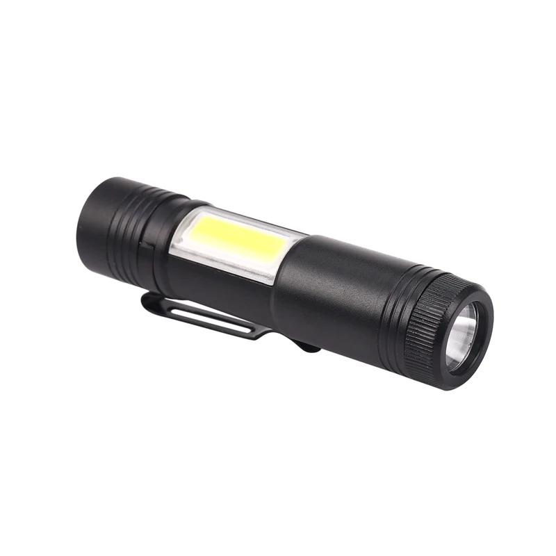 

New Mini Portable Aluminum Q5 LED Flashlight XPE&COB Work Light Lanterna Powerful Pen Torch Lamp 4 Modes Use 14500 Or AA