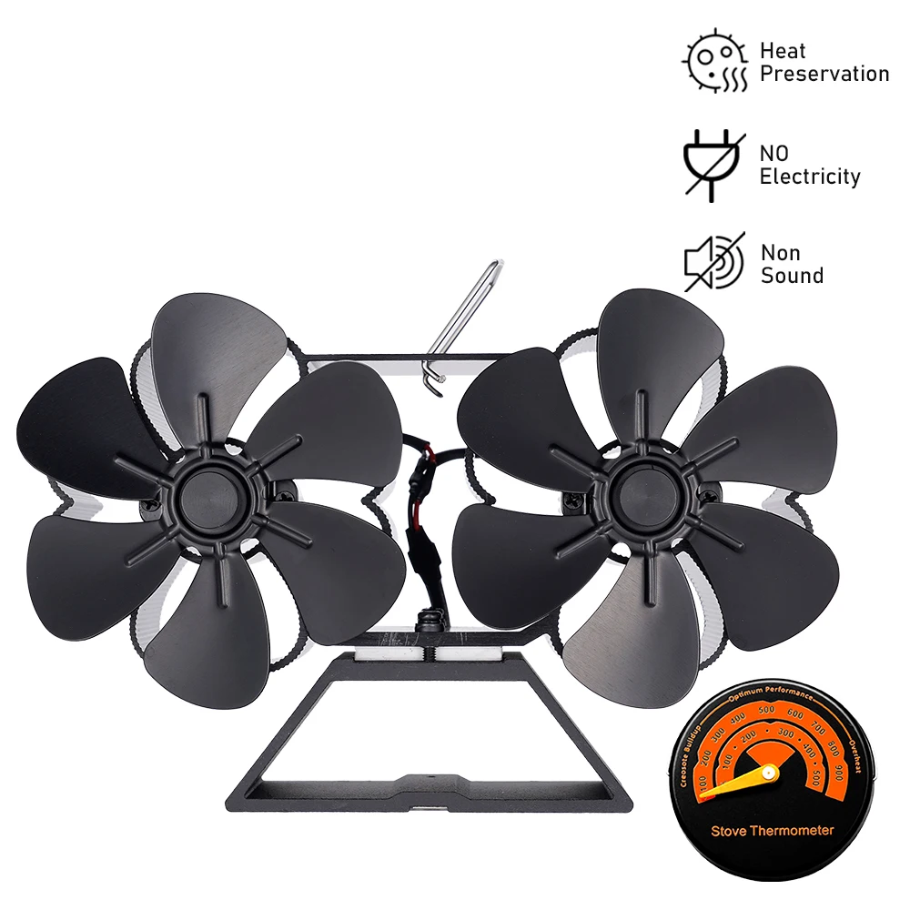 Double Headed 12 Blades Heat Powered Stove Fan Protective Free-standing Fireplace Fan Burner Quiet Efficient Energy Distribution
Double Headed 12 Blades Heat Powered Stove Fan Protective Free-standing Fireplace Fan Burner Quiet Efficient Energy Distribution