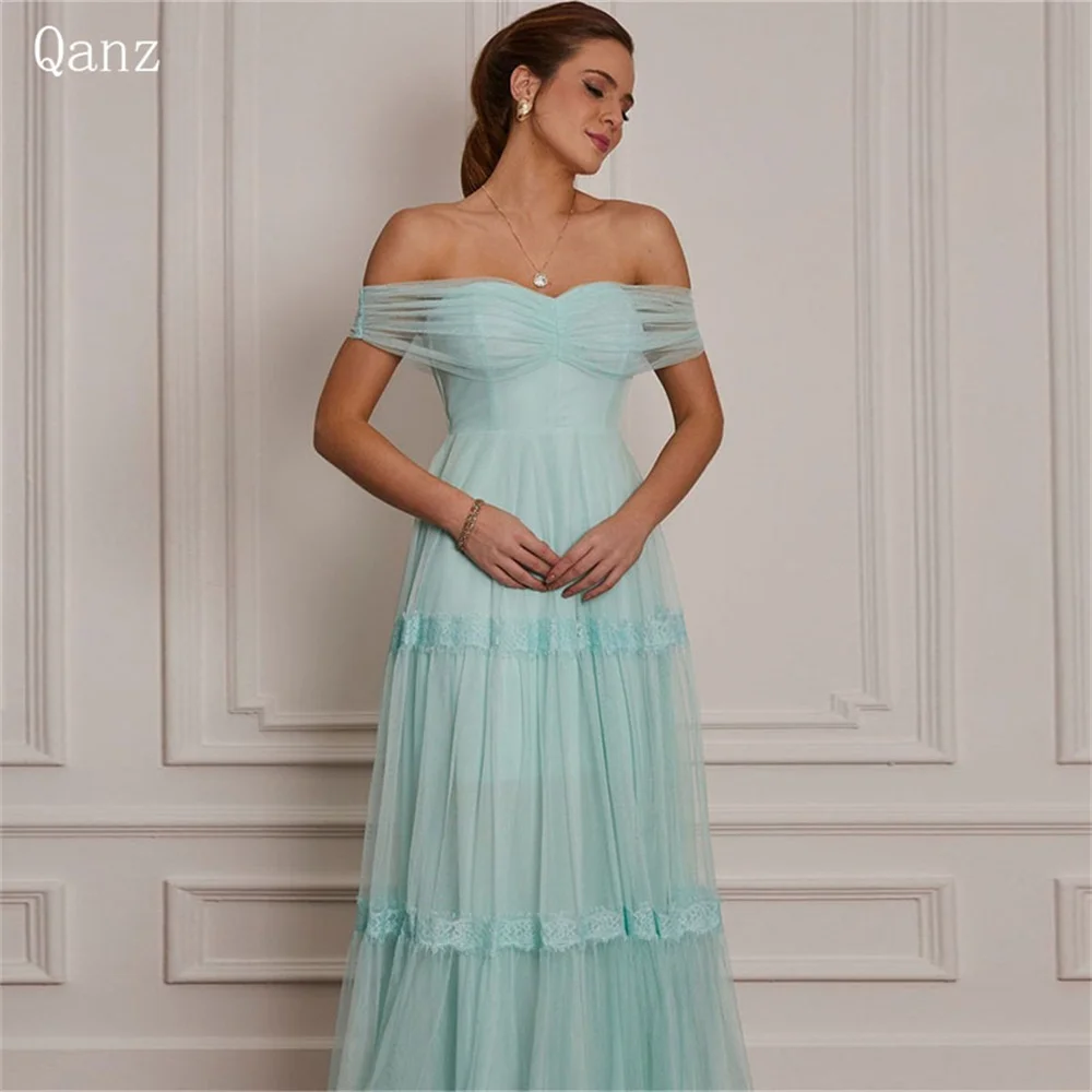 Qanz Gracefull Evening Dresses Off The Shoulder Tulle Mint Green Long A Line Floor Length Vestidos De Noite Vestidos Verde Menta
Qanz Gracefull Evening Dresses Off The Shoulder Tulle Mint Green Long A Line Floor Length Vestidos De Noite Vestidos Verde Menta