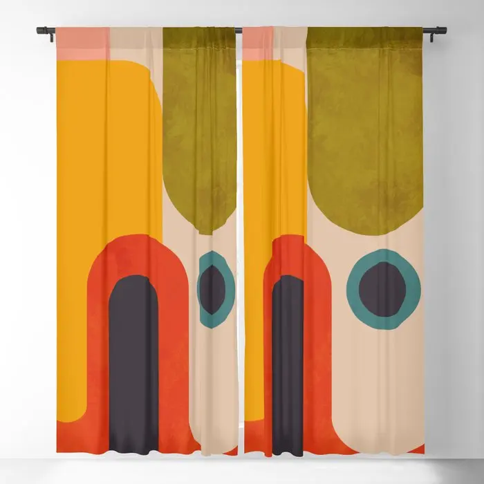 

Geometry Vintage Abstract Art Blackout Curtains 3D Print Window Curtains For Bedroom Living Room Decor Window Treatments