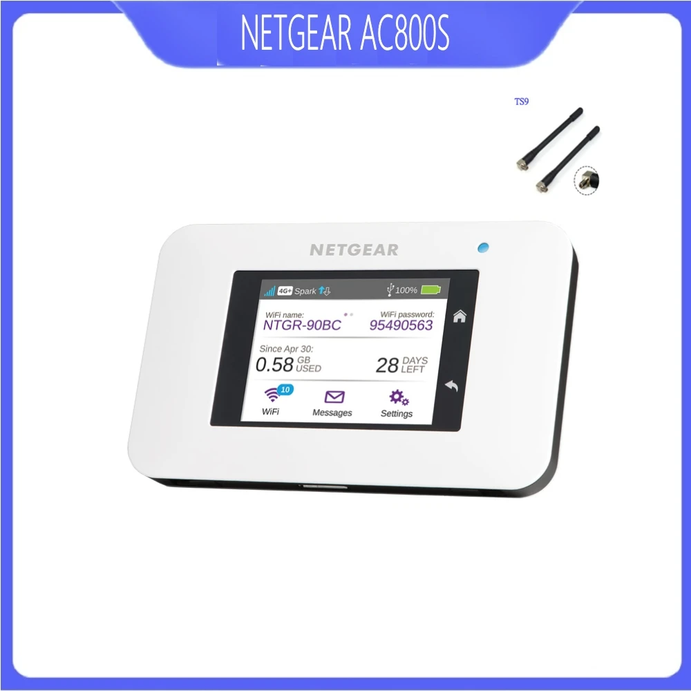 Netgear AC800S unlocked 4G LTE Cat.9 Mobile Hotspot WiFi Router Modem plus antenna
Netgear AC800S unlocked 4G LTE Cat.9 Mobile Hotspot WiFi Router Modem plus antenna