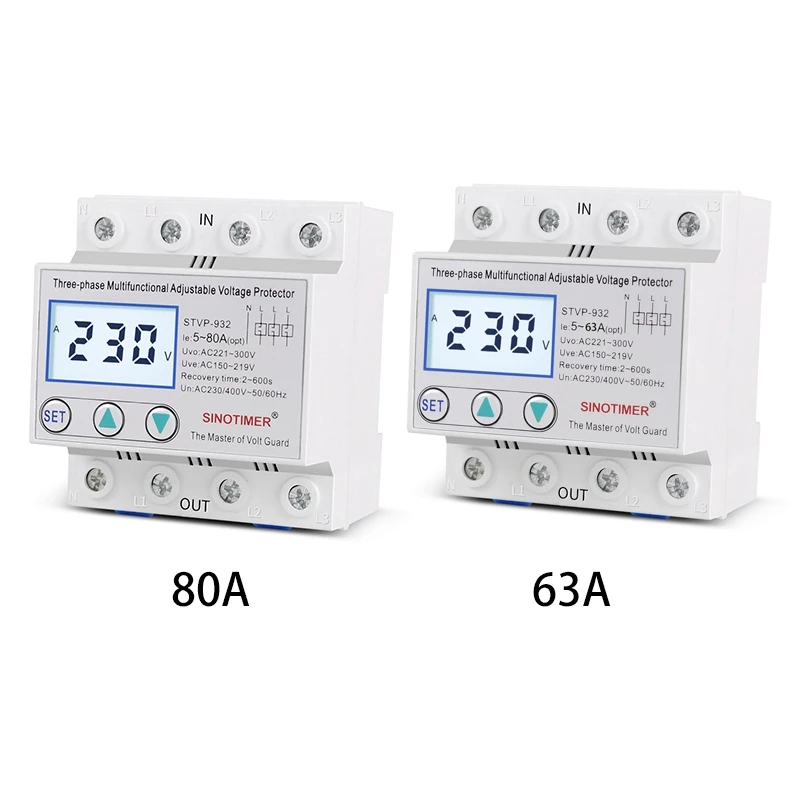 SINOTIMER STVP-932 Three-Phase Digital Display Self-Resetting Adjustable Intelligent Multi-Function Over-Voltage
SINOTIMER STVP-932 Three-Phase Digital Display Self-Resetting Adjustable Intelligent Multi-Function Over-Voltage