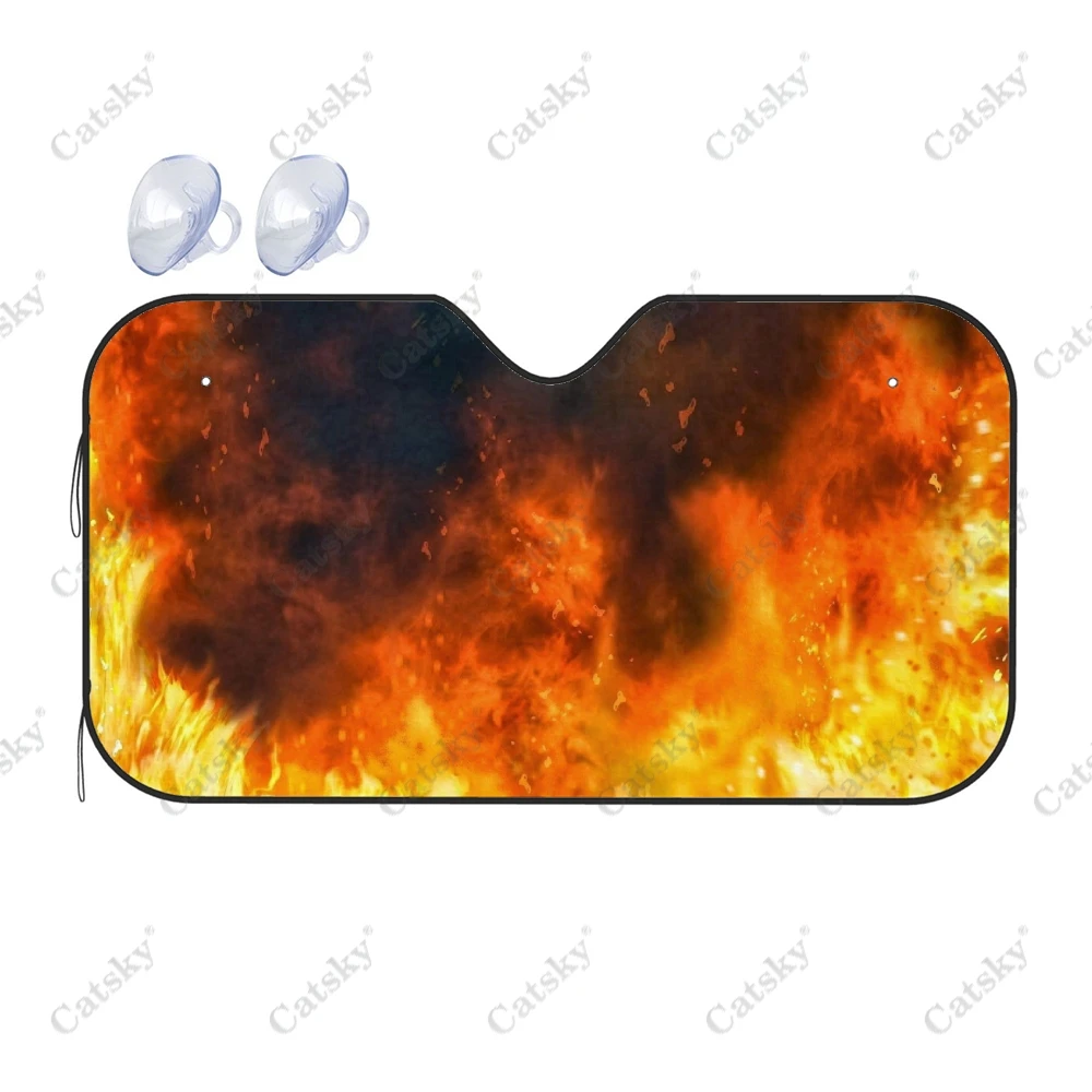 

Burning Flames Car Interior Accessories Front Windshield Sunshade Foldable Sunvisor Protect UV Sunshades Visor Shield for SUV