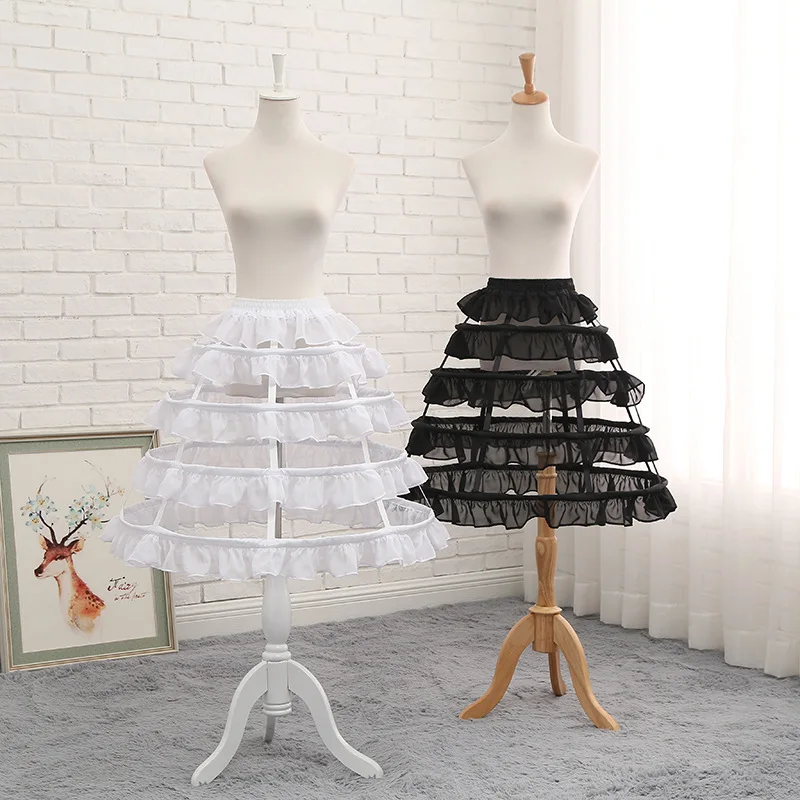 

Womens 4 Hoops Underskirt Slip Vintage Pannier Petticoat Crinoline Underskirt Bustle Cage Ivory White