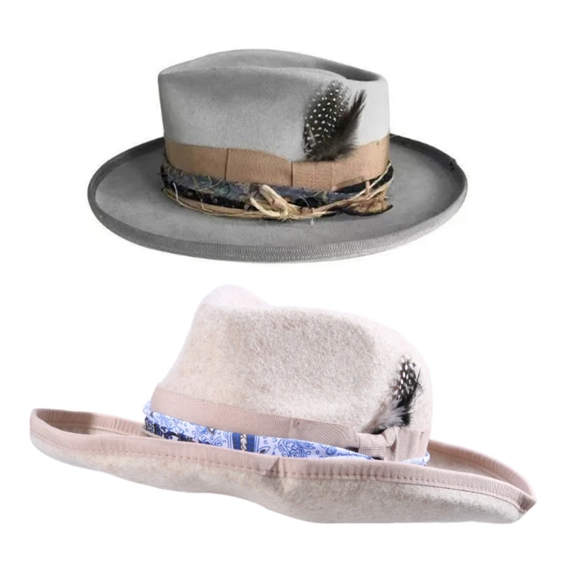 Short Brim Fedora Top Hat Victorian Age Magician Hat for Old-school F0T5 
Short Brim Fedora Top Hat Victorian Age Magician Hat for Old-school F0T5