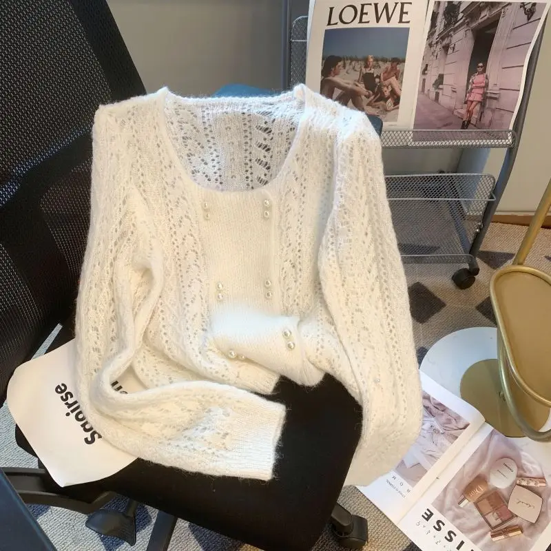 Mohair knitwear women cardigan spring solid women long sleeve versatile sunscreen shirt top hollow short sweater female tops
Mohair knitwear women cardigan spring solid women long sleeve versatile sunscreen shirt top hollow short sweater female tops