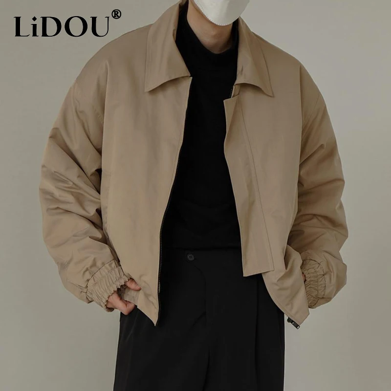 Spring Autumn Vintage New Solid Color Turn-down Collar Long Sleeve Outwear Man Rib Sleeven Zip Fastener Pockets Casual Cardigan
Spring Autumn Vintage New Solid Color Turn-down Collar Long Sleeve Outwear Man Rib Sleeven Zip Fastener Pockets Casual Cardigan