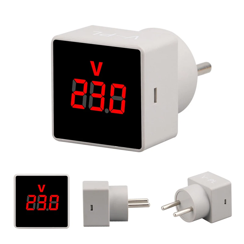 

Digital Multimeter Voltage Meter LCD Display AC 50-380V Voltmeter Panel EU Plug Volt Test Monitor Portable for Measuring Voltage