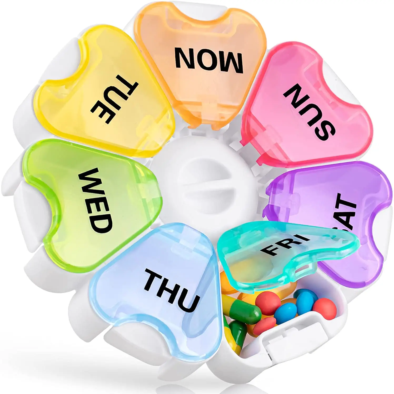 Petals Pill Storage Box with Push Open Button,BPA Free 7 Day Pill Case, Daily Medicine Organizer for Vitamins
Petals Pill Storage Box with Push Open Button,BPA Free 7 Day Pill Case, Daily Medicine Organizer for Vitamins