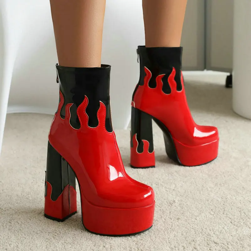 2022 Women Ankle Boots Platform Square High Heel Ladies Short Boots Patent PU Leather Mixed Color Zipper Women Round Toe Shoes
2022 Women Ankle Boots Platform Square High Heel Ladies Short Boots Patent PU Leather Mixed Color Zipper Women Round Toe Shoes
