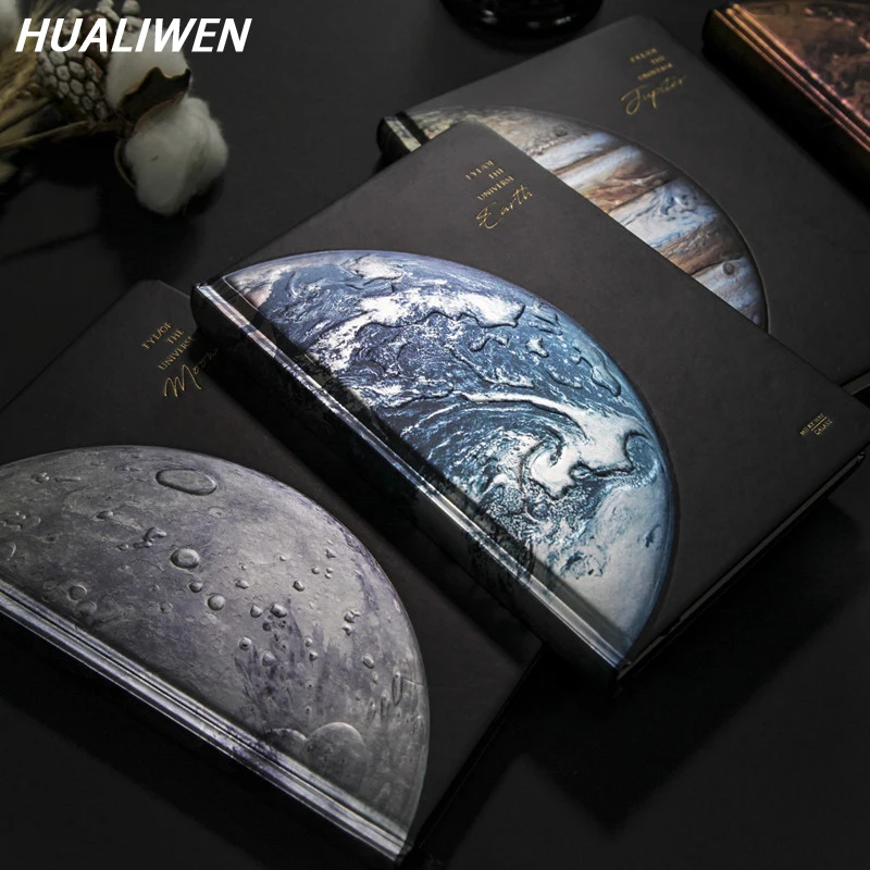 

A5 Starry Sky Notebook Hardcover Book Starry Sky Color Page Diary Illustration Hand Account Art Supplies Student Stationery