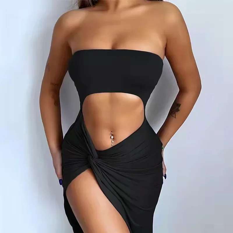 Summer Female Night Party Club Robes Sexy Hollow Out Maxi Dress Women Fashion Sleeveless Slim Solid Tube Chest wrapped dress
Summer Female Night Party Club Robes Sexy Hollow Out Maxi Dress Women Fashion Sleeveless Slim Solid Tube Chest wrapped dress